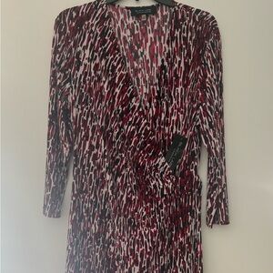 Evan Picone Red and Black Patterned Dress